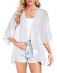 Floral Print Women's Open Front Kimono Cardigan