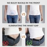 JASGOOD No Show Women Stretch Belt Invisible Elastic Web Strap Belt with Flat Buckle for Jeans Pants Dresses