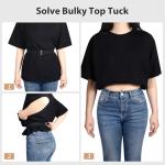 JASGOOD No Show Women Stretch Belt Invisible Elastic Web Strap Belt with Flat Buckle for Jeans Pants Dresses