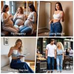 JASGOOD No Show Women Stretch Belt Invisible Elastic Web Strap Belt with Flat Buckle for Jeans Pants Dresses