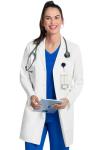 Cherokee White Lab Coat for Women with Notched Lapels with Button Closure and 3 Pockets CK452, S, White