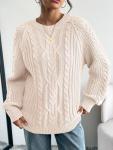 Oversized Cozy Cable Knit Sweater for Women