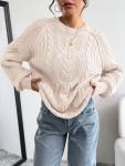 Oversized Cozy Cable Knit Sweater for Women