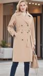RISISSIDA Trench Coats for Women Long Double Breasted Spring Fall Plus Size Oversized Waterproof Rain Jacket Overcoat Beige 0292 XX-L
