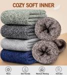 Yeblues 5 Pairs Merino Wool Socks Mens, Thick Warm Winter Socks, Hiking Socks Soft Casual Socks for Men，SIZE 6-13