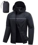 SWISSWELL Rain Jacket Men Waterproof Windbreaker, Lightweight Hooded Raincoat for Daily Casual