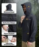 SWISSWELL Rain Jacket Men Waterproof Windbreaker, Lightweight Hooded Raincoat for Daily Casual