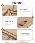 maamgic Women's Scarf Pashmina Shawls and Wraps for Evening Dresses Travel Office Winter Wedding Cashmere Feel Large Scarves Camel/Tan