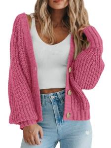 PRETTYGARDEN Women's Chunky Knit Cardigan Sweater