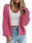 PRETTYGARDEN Women's Chunky Knit Cardigan Sweater