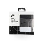 Nike Men's Standard 3 Pack Golf Web Belt, White/Gray/Black, One Size