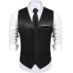 DiBanGu Mens Satin Suit Vest and Tie Set 8PCS Solid Waistcoat and Bowtie with Lapel Pin for Tuxedo Dress Vest Wedding Formal, Black, 3X-Large