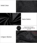 DiBanGu Mens Satin Suit Vest and Tie Set 8PCS Solid Waistcoat and Bowtie with Lapel Pin for Tuxedo Dress Vest Wedding Formal, Black, 3X-Large