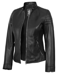 Blingsoul Womens Leather Jacket| [1309742] Carrie Black, S