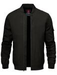 TBMPOY Men's Lightweight Bomber Jackets for Men Windproof Windbreaker Jacket Track Spring Casual Jackets Outdoor Coat Black L