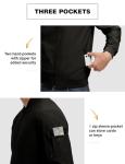TBMPOY Men's Lightweight Bomber Jackets for Men Windproof Windbreaker Jacket Track Spring Casual Jackets Outdoor Coat Black L