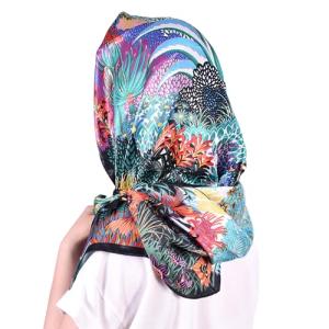 VelureLWJ Like Silk Head Scarf for Women, 35 inch Large Square Satin Scarf, Silk Scarf for Women Neck, Women Scarf, Blue Scarf,Luxuriously Soft and Silky Smooth Fashion Accessory- Packaged