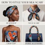 VelureLWJ Like Silk Head Scarf for Women, 35 inch Large Square Satin Scarf, Silk Scarf for Women Neck, Women Scarf, Blue Scarf,Luxuriously Soft and Silky Smooth Fashion Accessory- Packaged