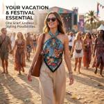 VelureLWJ Like Silk Head Scarf for Women, 35 inch Large Square Satin Scarf, Silk Scarf for Women Neck, Women Scarf, Blue Scarf,Luxuriously Soft and Silky Smooth Fashion Accessory- Packaged