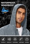 Zando Men Rain Jacket Mens Packable Raincoat Lightweight Mens Windbreaker Jackets Cycling Raincoats Waterproof with Hood Outdoor Windbreaker Jacket Travel Rain Coats for Men Gray Jacket Light Gray L