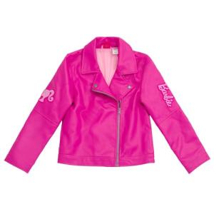 Metallic Pink Faux Leather Jacket for Girls