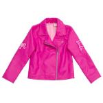 Metallic Pink Faux Leather Jacket for Girls