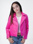 Metallic Pink Faux Leather Jacket for Girls