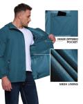 Outdoor Ventures Men's Packable Rain Jacket Waterproof Windbreaker Lightweight Raincoat with Hood