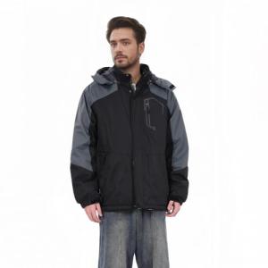 Men's 4XL Waterproof Ski Jacket - Black/Grey