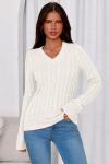 Prettygarden Women's V Neck Cable Knit Sweater
