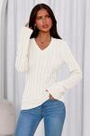 Prettygarden Women's V Neck Cable Knit Sweater