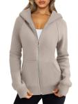 Trendy Oversized Fleece Zip Up Hoodie for Women