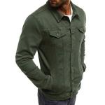 Men's Slim Fit Green Denim Jacket