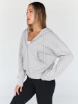 Trendy Grey Hoodies for Women - Cropped Zip Up