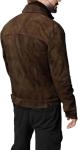 Men's Dark Brown Suede Leather Trucker Jacket