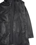 Men's Blingsoul Black Leather Car Coat, 3XL