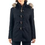 Alpine Swiss Duffy Womens Black Wool Coat Fur Trim Hooded Parka Jacket 2XL