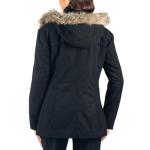 Alpine Swiss Duffy Womens Black Wool Coat Fur Trim Hooded Parka Jacket 2XL