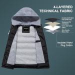 CREATMO US Men's Casual Padded Vest Coats Outdoor Heavy Duty Hooded Vest Sleeveless Jacket Black XL