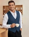 COOFANDY Men's Suit Vest Slim Fit Dress Vests Business Wedding Waistcoat