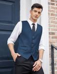 COOFANDY Men's Suit Vest Slim Fit Dress Vests Business Wedding Waistcoat
