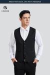 HISDERN Men's Suit Vest Business Formal Dress Waistcoat Vest with 3 Pockets for Suit or Tuxedo