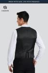 HISDERN Men's Suit Vest Business Formal Dress Waistcoat Vest with 3 Pockets for Suit or Tuxedo