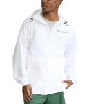 Champion, Stadium Full-Zip, Wind, Water Resistant Jacket for Men, White Small Script