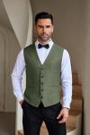 COOFANDY Men Casual Suit Vest Slim Fit Formal Vest Waistcoat Business wedding Army Green m
