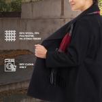 London Fog Women's Plus-Size Double Breasted Peacoat with Scarf, Black, 1X