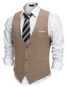 COOFANDY Men's Formal Business Waistcoat Slim Fit Suit Vest Dress Vests