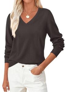 PRETTYGARDEN Women's Cozy V Neck Pullover Sweater