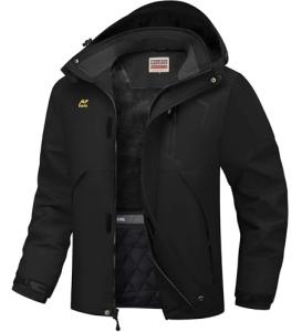 Men's Waterproof Ski Jacket with Hood