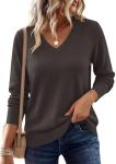 PRETTYGARDEN Women's Cozy V Neck Pullover Sweater